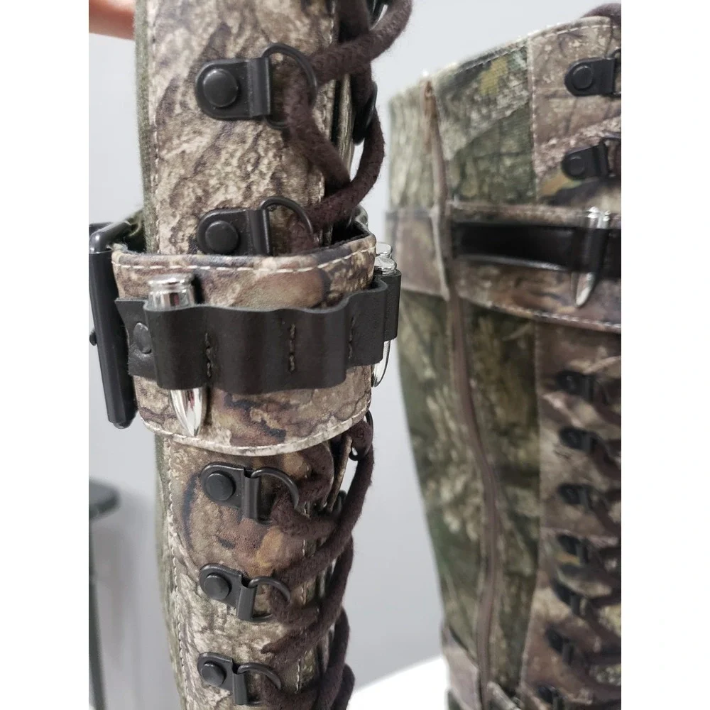 SZ 7 Dolls Kill Critic Knee High Hiker Camo BULLET Buckle Combat Boots REALTREE